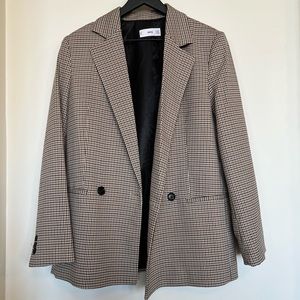 MANGO Houndstooth Suit Blazer